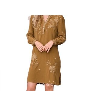 EUC Johnny Was Phiona embroidered tunic dress size Medium boho relaxed